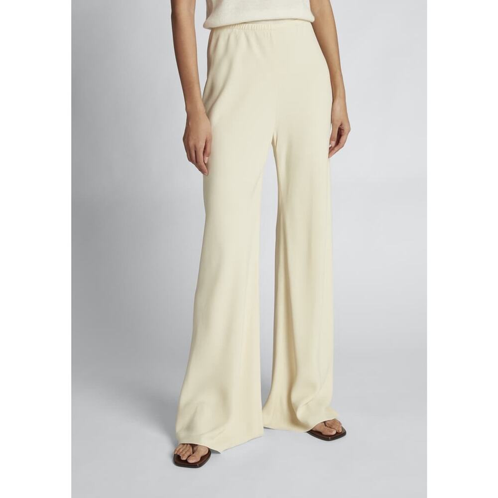 The Row Gala Wide Leg Cady Pants stretch Ivory Size XL $1090 Sold Out